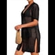 thumbnail image 2 of Vestido de Crochet con Botones y Abertura Lateral para Mujer, Traje de Baño con Bolsillos. Negro M, 2 of 9