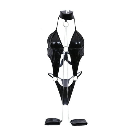 

Summer Savings Clearance 2023! PEZHADA Lingerie For Women Ladies Sexy Lingerie Sexy Patent Leather Suit Passion Clothes Uniform Temptation Sexy Plus Size Regular Push-Up Bra Black XL