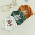 thumbnail image 5 of Douhoow Infant Boys Bodysuits Baby Long Sleeve Crew Neck Football Jumpsuits, 5 of 8
