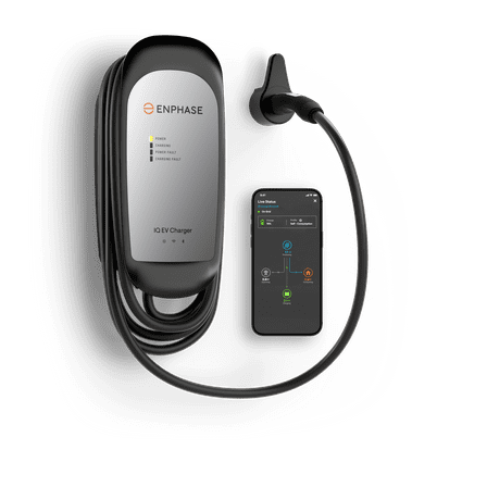 64 Amp Hardwired EV Charger - Enphase IQ 40, Level 2 Smart Charger with Wi-Fi, Safety Certified, Indoor/Outdoor, 25ft Rugged Cable & NACS Connector, charges Tesla electric vehicles