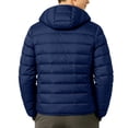 thumbnail image 5 of Teen Hooded Light Puffer Jacket 9-17Y, Zip up Vertical Quilted Cotton Warm Coat for Big Boys Girls Winter Casual Outerwear Navy 16-17Years, 5 of 6