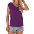 thumbnail image 4 of TARAINYA Women Cap Sleeve V Neck T-Shirt Loose Fit Casual Summer Tank Top, 4 of 7