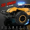 thumbnail image 2 of Growsly 33KM/H RC Cars Toys, 1:12 RC Monster Trucks Offroad Hobby RC Truck Toys with LED Headlight and Rechargeable Battery Gift for Adults Boys 5-12 Kids, Yellow, 2 of 7