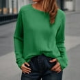 thumbnail image 6 of larppty Shirt for Women Long Sleeve Crewneck Sweaters Fall Fashion Outfits 2025 Trendy Tunic Tops (Green, L), 6 of 6