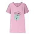 thumbnail image 4 of Summer Tops For Women Vacation Womens Summer Tops Casual Womens Blouses Dressy V Neck T Shirts For Women Cotton, 4 of 4