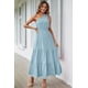 thumbnail image 2 of Vestido PRETTYGARDEN Maxi Azul con Nudo y Un Hombro Sin Mangas Talla L, 2 of 8