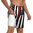 thumbnail image 3 of Goofa Firefighters USA Flag Printed Men's Swim Trunks Board Shorts Quick Dry Mens Swimming Trunks with Compression Liner,Breathable Fit Hawaii Beach Shorts-3X-Large, 3 of 9