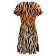 thumbnail image 5 of Tiger Pattern Dress Summer Street Style Dresses Female Short Sleeve Printed Sundress, 5 of 7