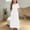 White, variant on Girls Maxi Dress Short Sleeve Casual Holiday Dress with Pockets for 4-14 Years 2025 Summer Solid Color Dresses