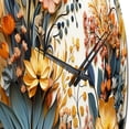 thumbnail image 5 of Designart "Floral Wreath in Beige and Orange III" Floral Oversized Wall Clock, 5 of 5