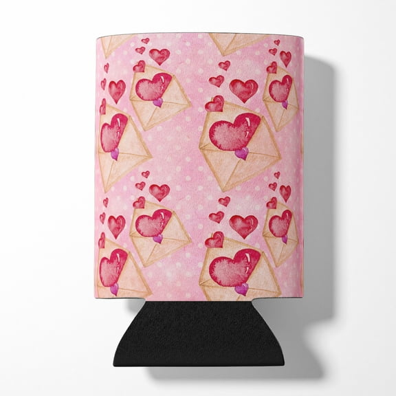 Watercolor Pink Love Letter Can or Bottle Hugger