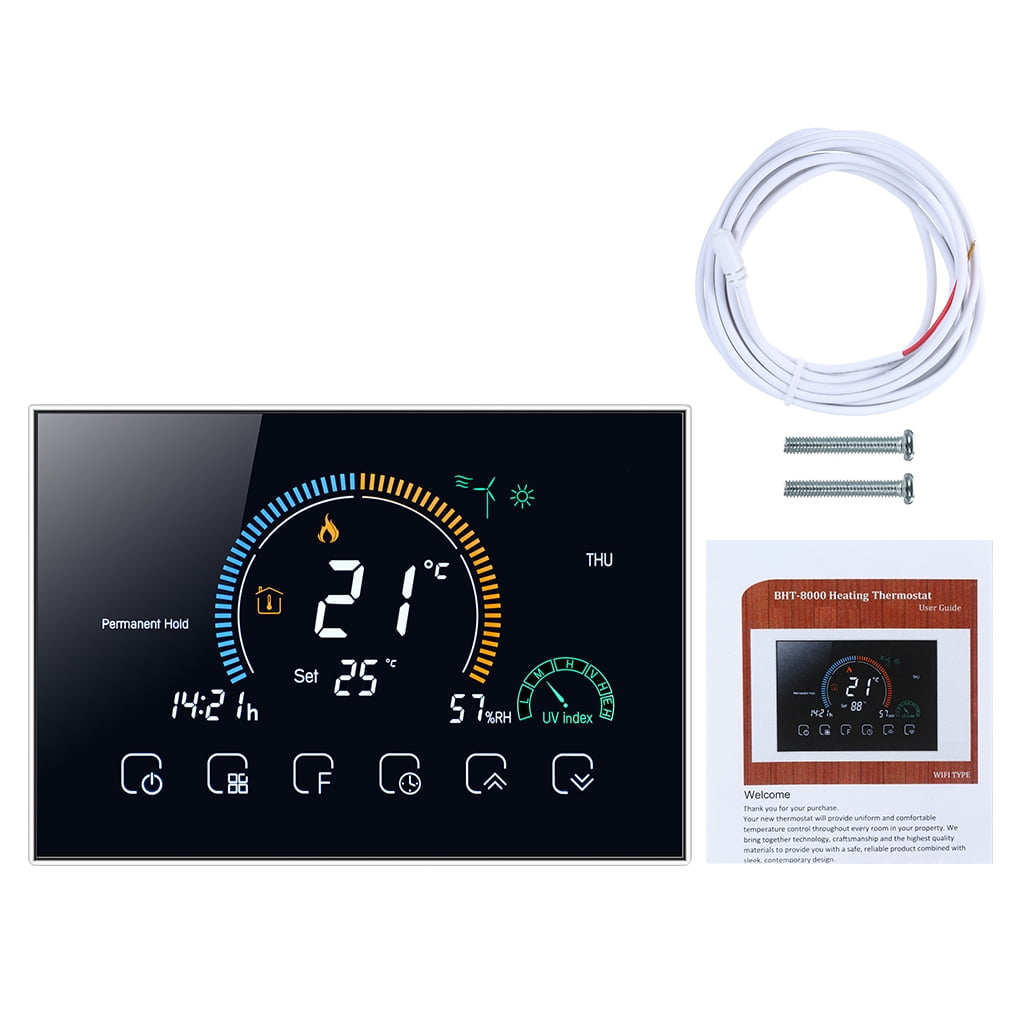 TureClos WiFi Smart Programmable Room Thermostat Backlit LCD Electric  Heating Temperature Controller BHT-8000-GBLW, Black - Walmart.com