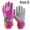 thumbnail image 2 of Guantes de esquí cálidos para niños de invierno, guantes de empalme estampados, 2 of 5