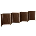thumbnail image 4 of Red Lantern 2 ft. Short Woven Fiber Folding Screen - Dark Mocha - 8 Panel, 4 of 7