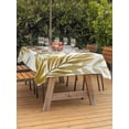 thumbnail image 3 of Outdoor Tablecloths with Umbrella Hole & Zipper, Brown Green Leaves 60 x102 Inch Rectangle Tablecloths, Summer Botanical Farmhouse Watercolor Leaf Waterproof Table Cloth, Patio/Pool Table Covers, 3 of 8