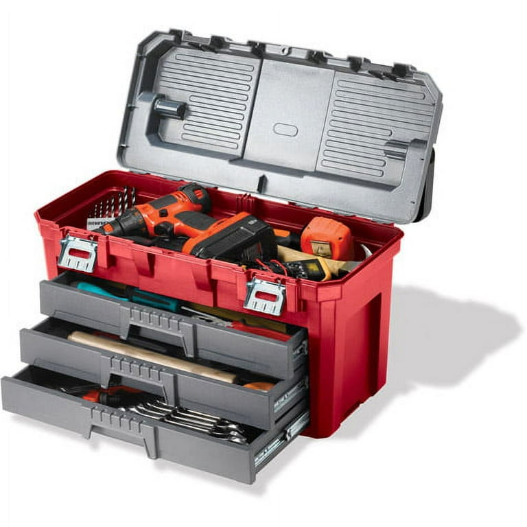 Powerbuilt Rapid Box Portable Slant Front Lockable Power Tool