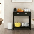 thumbnail image 4 of Gymax Table Console Étroite avec Tiroirs Table d'Appoint Rétro pour Sofa avec Rangement Ouvert Noir, 4 of 10