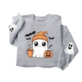thumbnail image 6 of Womens Halloween Sweatshirts Plus Size Crew Neck Long Sleeve Cute Print Pullover Casual Loose Fashion Tops (XS, Gray-A), 6 of 7