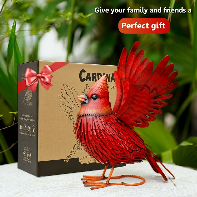 Goodeco Metal Cardinal Garden Ornament - Large Red Bird