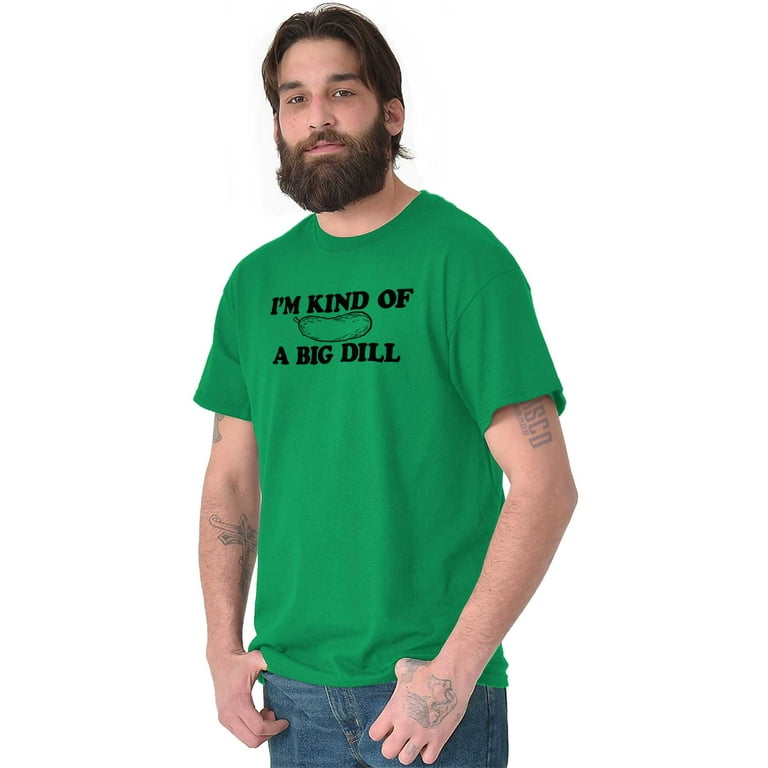 Buy Mens Dill with It T Shirt Funny Cool Pickle Hilarious Sarcastic Tee for  Guys, Green, Small at