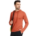 thumbnail image 4 of Weilanxin Men's Quick Dry Hooded Tops Lightweight Thin Long Sleeve Running Hiking Fishing Rash Guard Hoodies Outdoor T-Shirt Orange S, 4 of 7