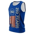 thumbnail image 5 of Vamuko 250 Anniversary Usa Shirt Mens American Flag Graphic Independence Day Shirts Usa Flag Sleeveless Baggy Tanks We the Peaple Fit Fitness Tees Blue S, 5 of 6