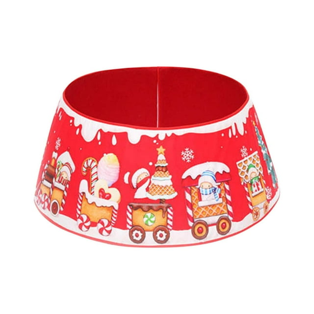 Hbdhejl Collier de Sapin de Noël Pailleté Rond Décoratif Jupe de Sapin de Noël Ruban de Fixation Ornement de Sapin de Noël Pliable pour Fête à la Maison Collier de Sapin de Noël Rouge Collier de Sapin de Noël