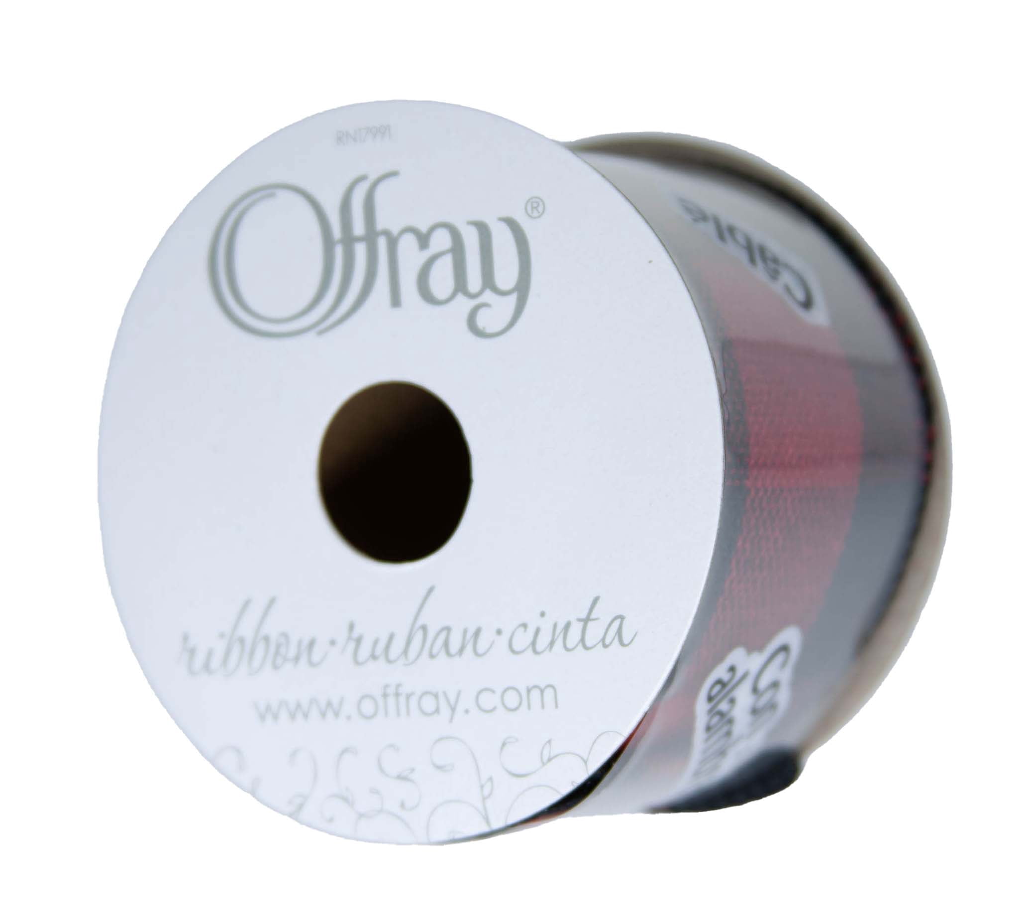 (3 pack) Offray Ribbon, Red and Black Buffalo Check 2 1/2 inch Wired Edge Woven Ribbon, 9 feet