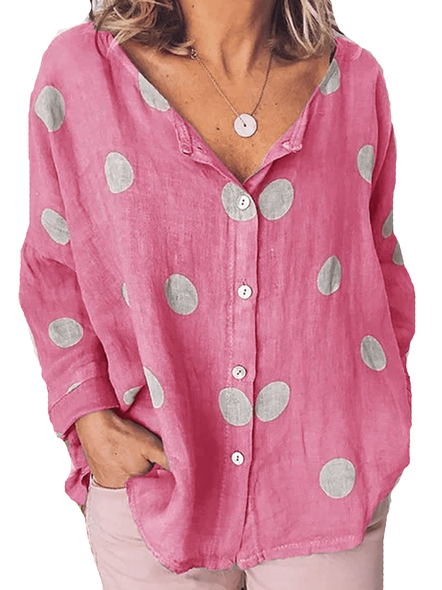 polka dot linen top