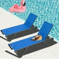 thumbnail image 7 of Domi Pool Lounge Chairs Set of 2, Adjustable Aluminum Plastic Outdoor Chaise Lounge, All Weather for Outside Beach Poolside Lawn-Blue Textilene, 7 of 7