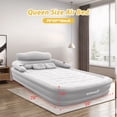 thumbnail image 3 of Hurber Inflatable Bed Double Leak-Proof mattress with Electric Pump & Pillows Removable Backrest Multifunctional Foldable Air Sofa Guest Bed, 600lb Max(Gray, Queen Size), 3 of 8
