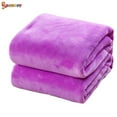 thumbnail image 3 of Spencer 28" x 40" Super Soft Coral Fleece Lightweight Throw Blankets Mircofiber for Couch Sofa Bed Chair "Purple", 3 of 6