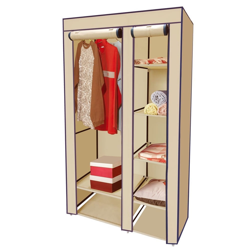 Sunbeam Free Standing Storage Closet With 7 Shelves & Roll Down Covers