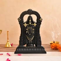 Metal Black Tirupati Balaji Lord Venkateswara Statue Idol for Pooja, Home Temple, Office Decor & Gift - Spiritual Showpiece