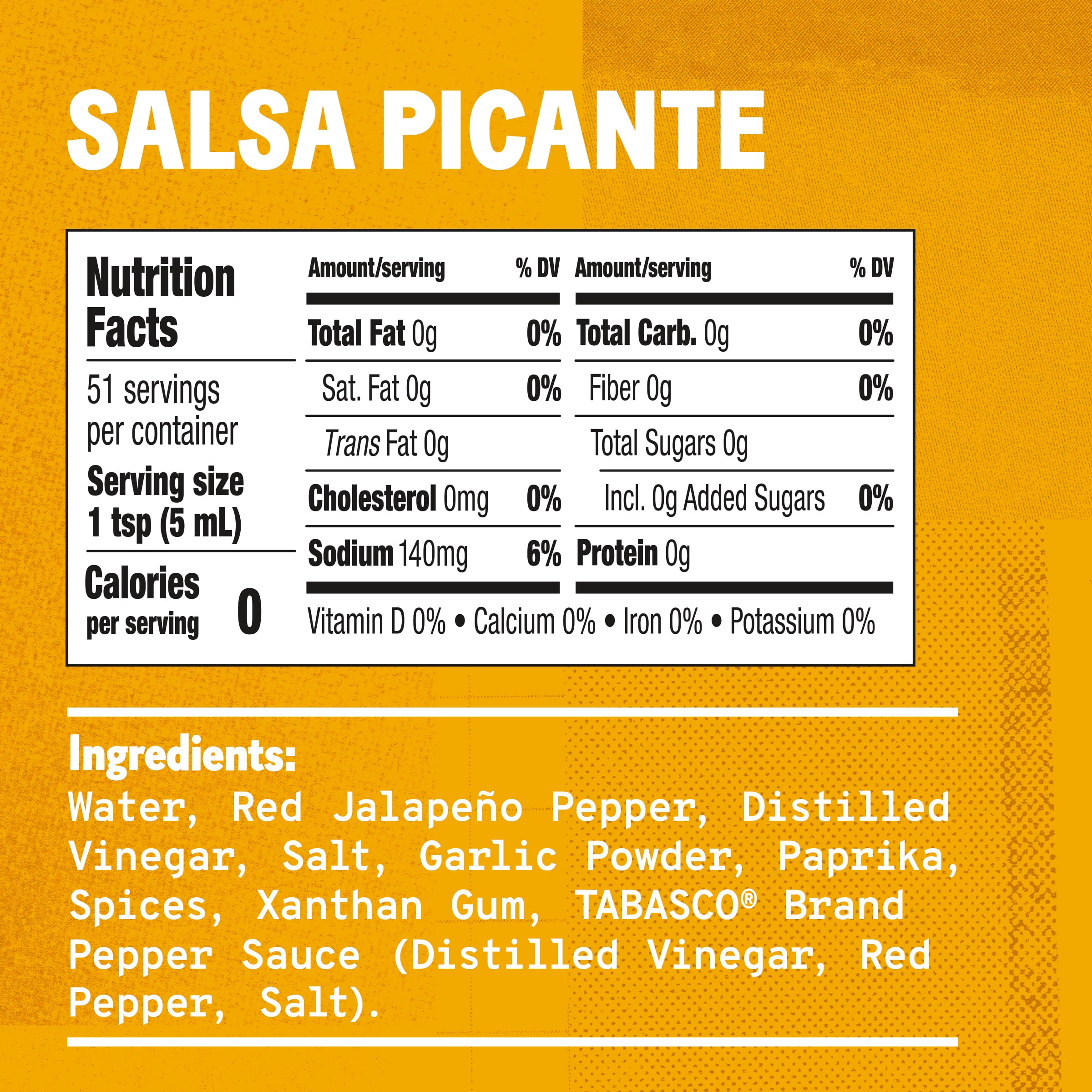 Tabasco Salsa Picante, Hot Sauce, 8.6 fl oz Regular Plastic Bottle, Gluten Free