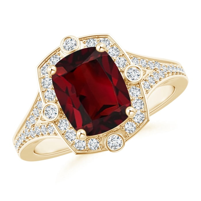 Gold & Diamonds Jewellery 2.9CT Brilliant Round Cut Red Garnet 3-Stone Band Ring 14k Gold Over .925 Sterling Silver Solitaire Anniversary Engagement Promise Ring for Womens