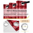 thumbnail image 5 of Red Plaid Blackout Curtains 96 Inch Length 2 Panels Set, Modern Art Checkered Farmhouse Full Shading Curtains for Windows, Blackout Curtains for Bedroom Living Room 52"x96", 5 of 8