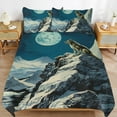 thumbnail image 2 of 3PCS Howling Wolf Full Moon Duvet Cover Set Twin, 1 Duvet Cover And 2 Pillowcase, Duvet Cover for Kids Girls Boys And Teens, 2 of 6