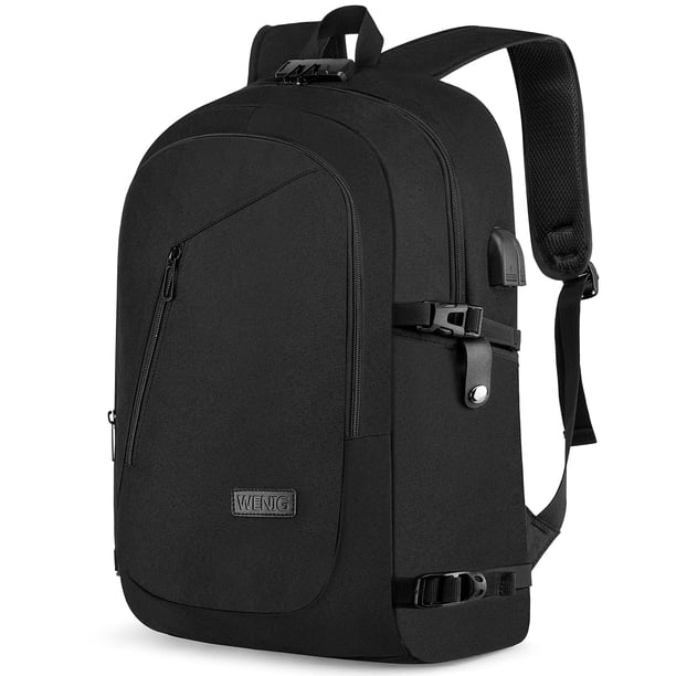 Mochila para portátil WENIG con puerto de carga USB de 17,3", resistente al agua