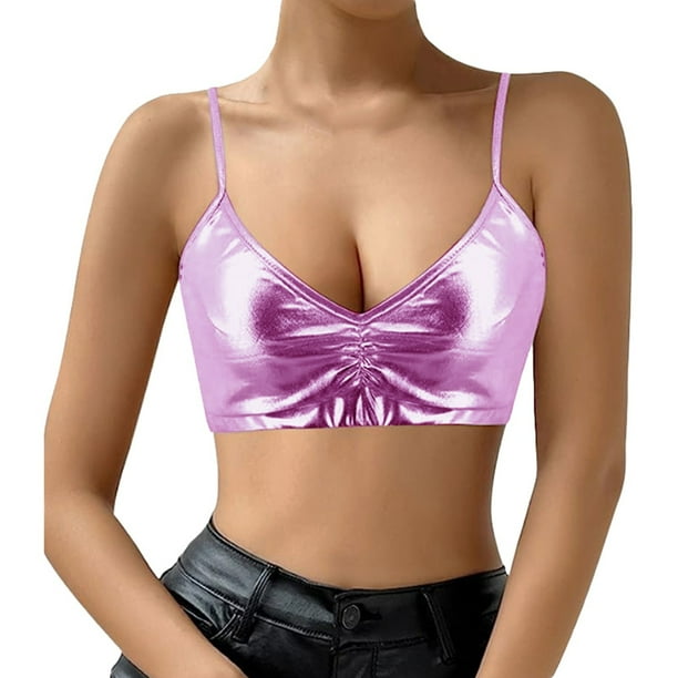 Gibobby Camiseta sin mangas pequeña con cuello Halter para mujer, traje de baño Sexy con corsé, ajustado, para playa, con escote en V profundo, Halter(Rojo,XG)