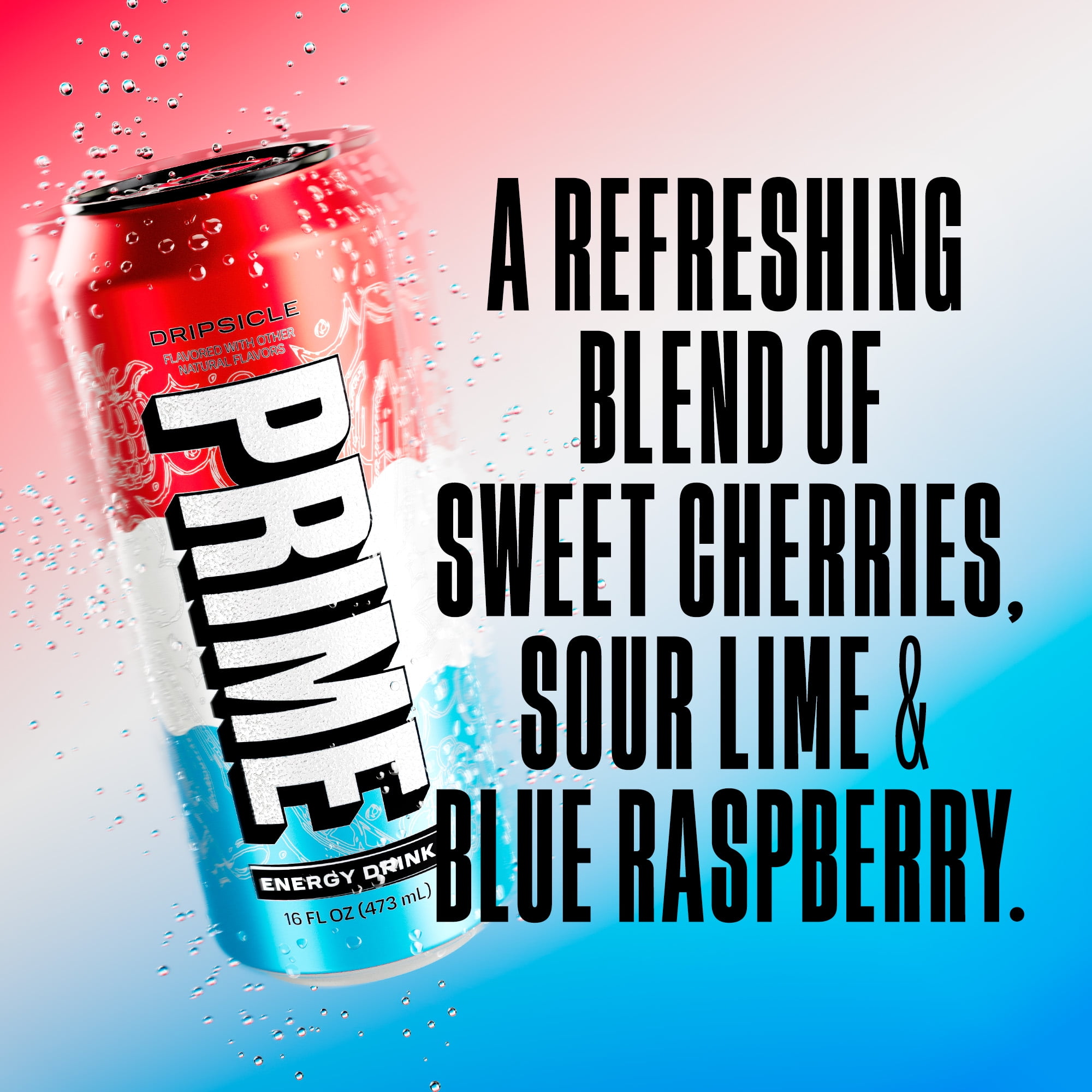 (5 pack) Prime Energy Sugar Free Energy Drink, Dripsicle 16oz Can