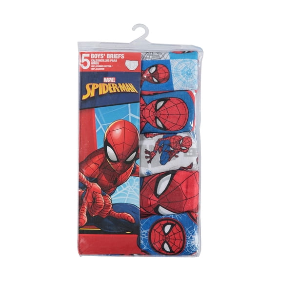 Spider-Man Boys Underwear, 5 Pack Briefs Sizes 4 - 8