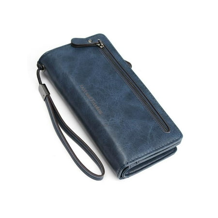 - PU Leather Long Wallet Clutch Handbag Zipper Organizer Wristlets Card Cellphone Holder Purse for Women Lady Girls 7.9inch