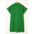 thumbnail image 6 of Women's Green Eyelet Embroidered Mini Dress – Casual Summer Style for Everyday Wear, XL, 6 of 12