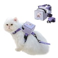 thumbnail image 1 of Mochila con dibujos animados para perro, ajustable, con correa para cachorro (morado), 1 of 6