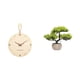 thumbnail image 1 of Reloj de pared decorativo redondo, bonsái artificial, planta de imitación en maceta, maceta de pulpa de espuma PP, adecuado para sala de estar,, 1 of 8