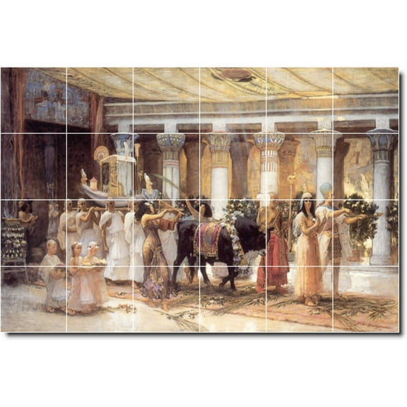 Ceramic Tile Mural-Frederick Bridgman Men Women Painting 14. 21.25" w x 17" h using (20) 4.25 x 4.25 ceramic tiles