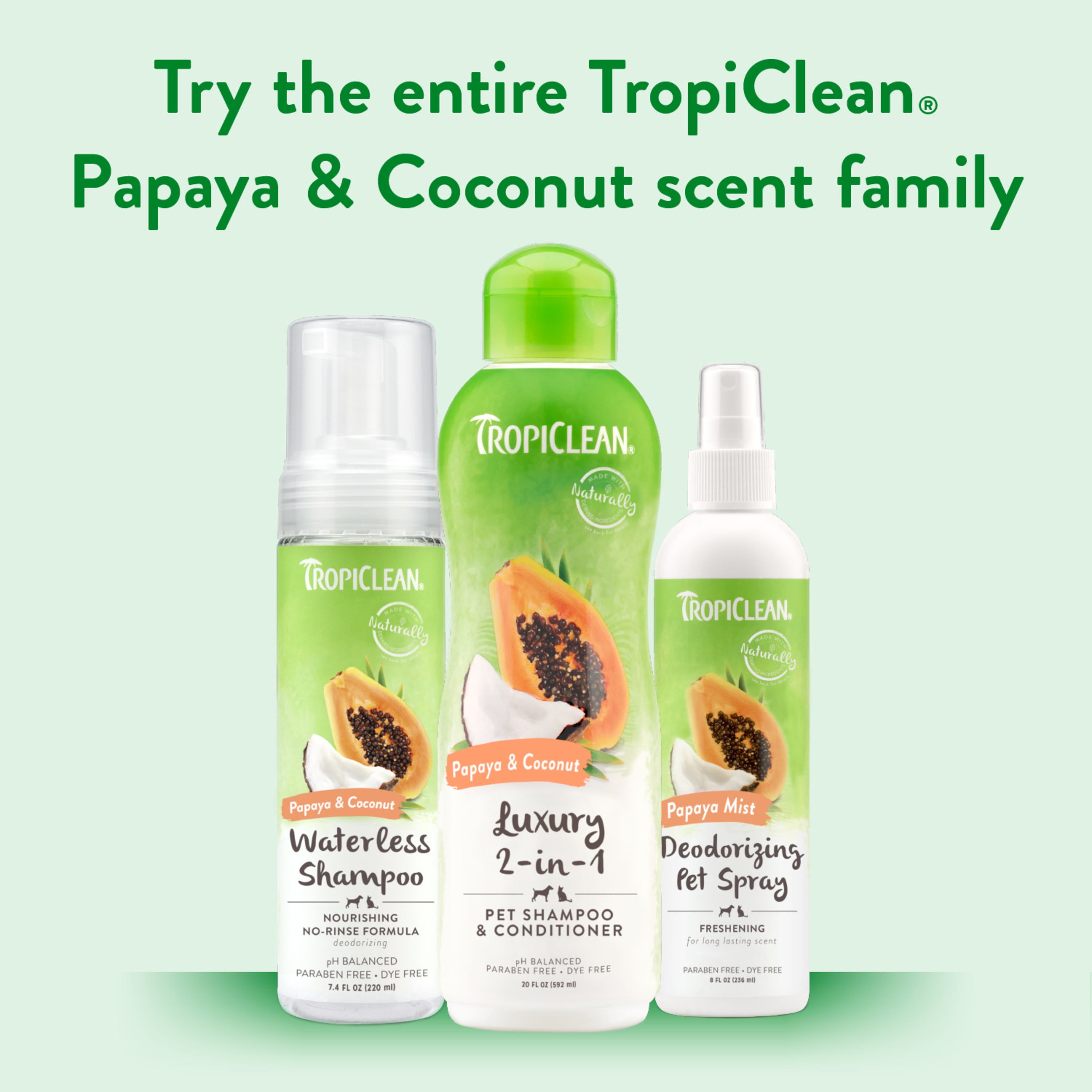 tropiclean papaya and coconut pet shampoo