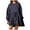 DT-Navy, variant on DailyTrove Women's Oversized Short Dress, Long Sleeve, Casual Lounge & Weekend Wear, Soft Cotton Blend, Solid Color, Relaxed Fit