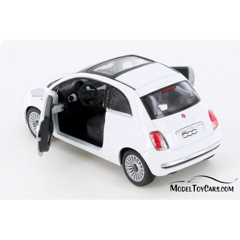 Fiat 500, White - Kinsmart 5345D - 1/28 Scale Diecast Model Toy